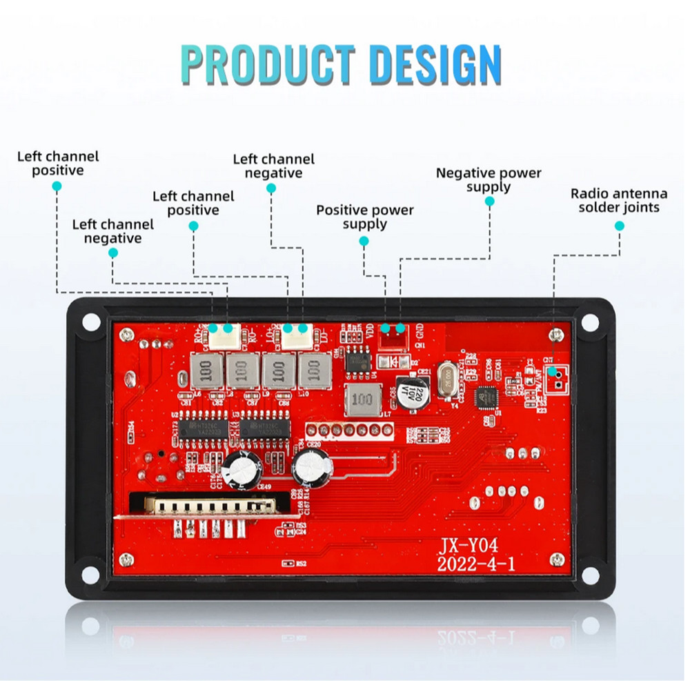 Car Amplifier Bluetooth 5.0 Module Audio Radio MP3 Decoding Board USB/TF/AUX/FM
