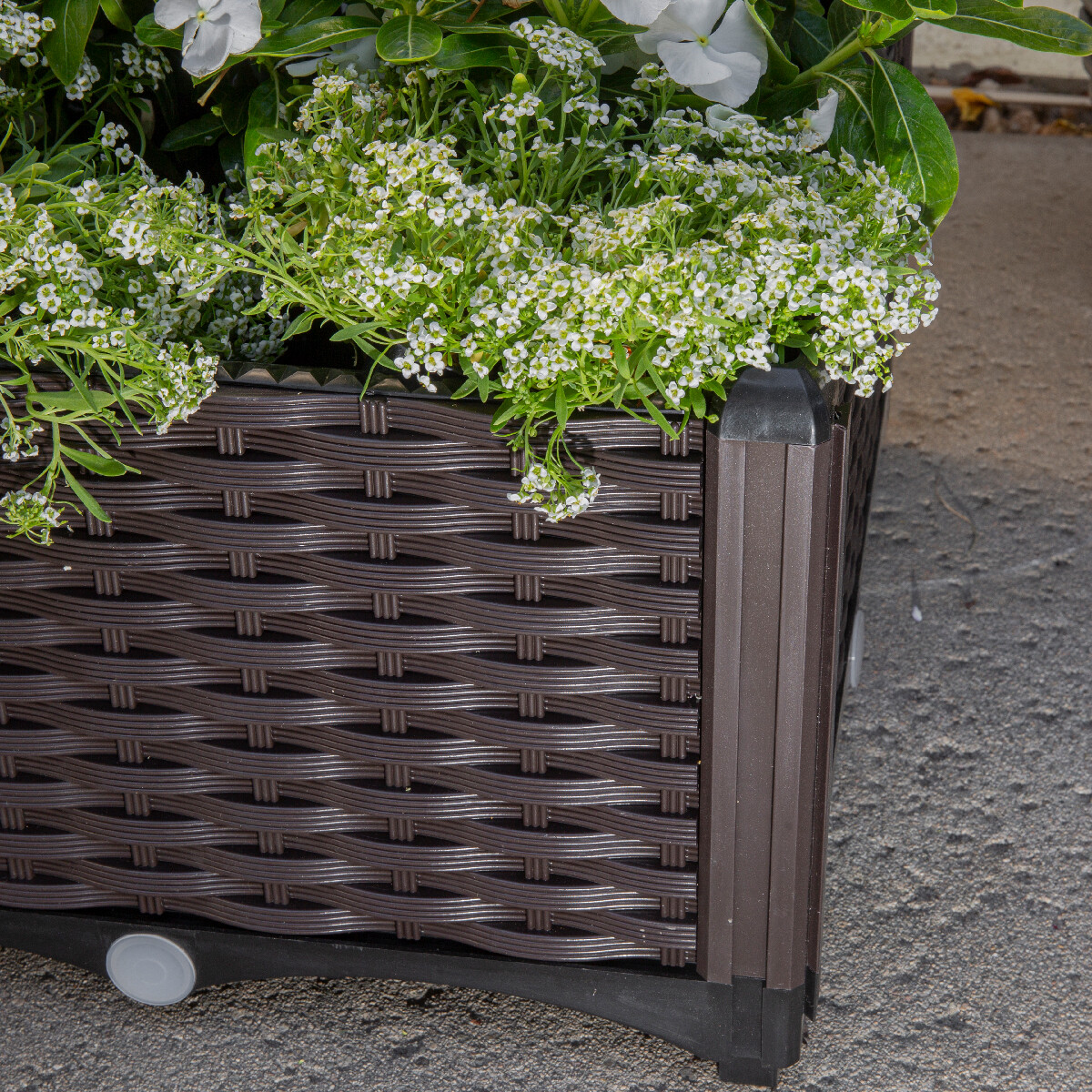 Barton 2 Pieces Raised Garden Bed Brown Plastic w/Self-Watering Design Outdoor