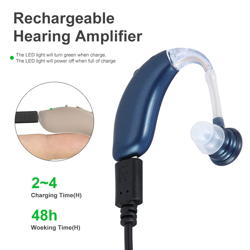 1Pc/1Pair Digital Hearing Aids With Bluetooth Function Severe Loss Rechargeable