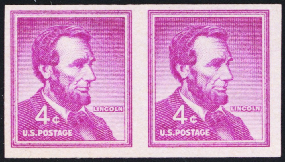 1058a, Mint VF NH 4¢ Imperforate Pair Error - Stuart Katz