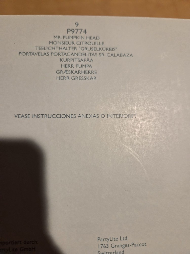 Party Lite Mr.Pumpkin Head