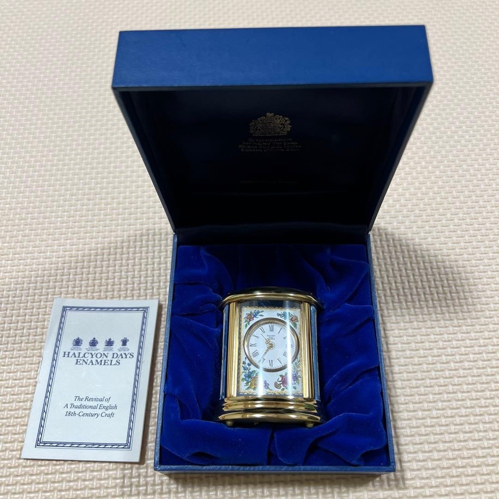 Halcyon Days Enamel Table Clock