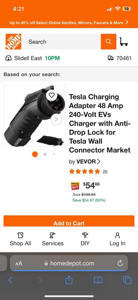 Tesla Charging adapter