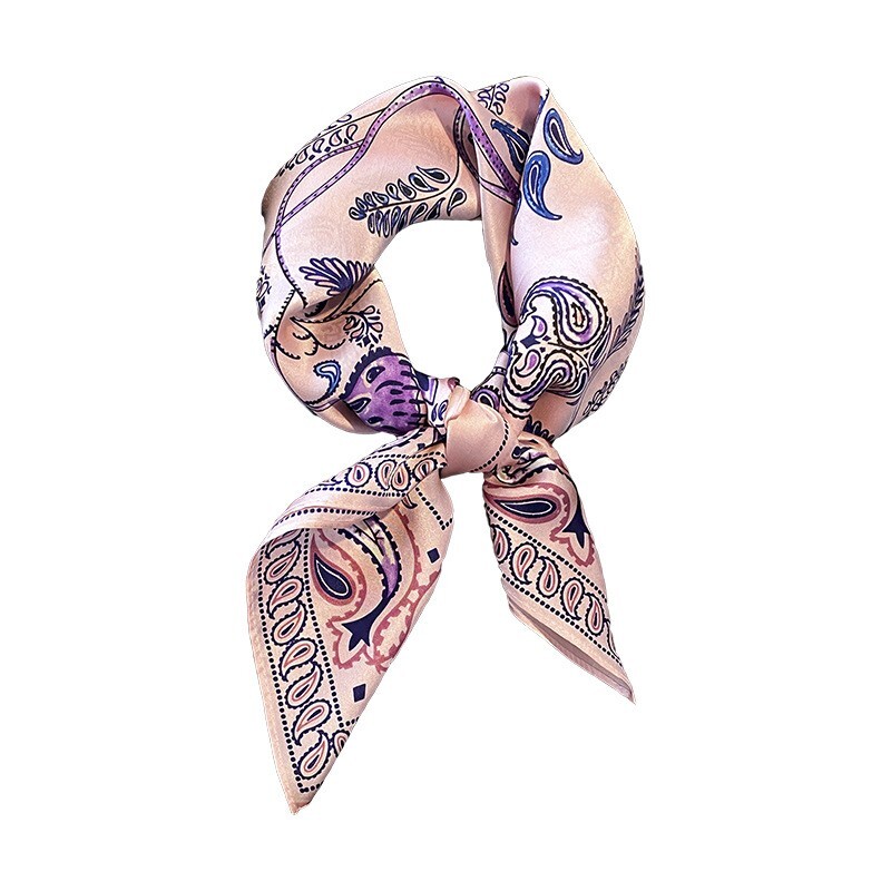 100% Mulberry Silk 27'' Scarf Women Vintage Birds Flower Kerchief Square Bandana