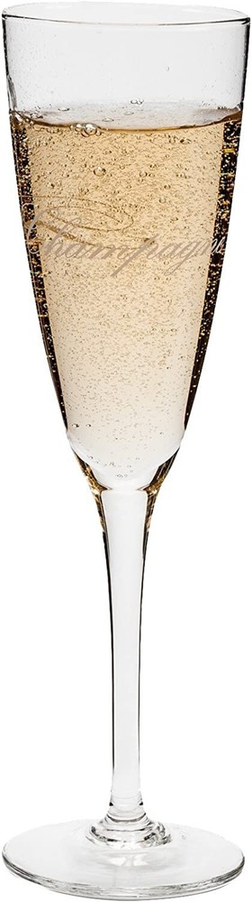 Abbot Collection Etched Glass Script Champagne Flute