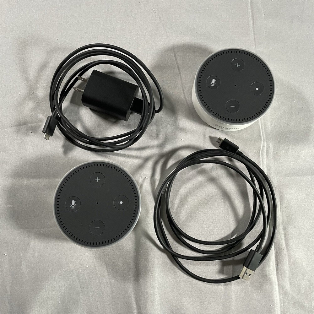 Amazon Echo Dot 2nd Gen 2 Pack Alexa Smart Speaker w Charger