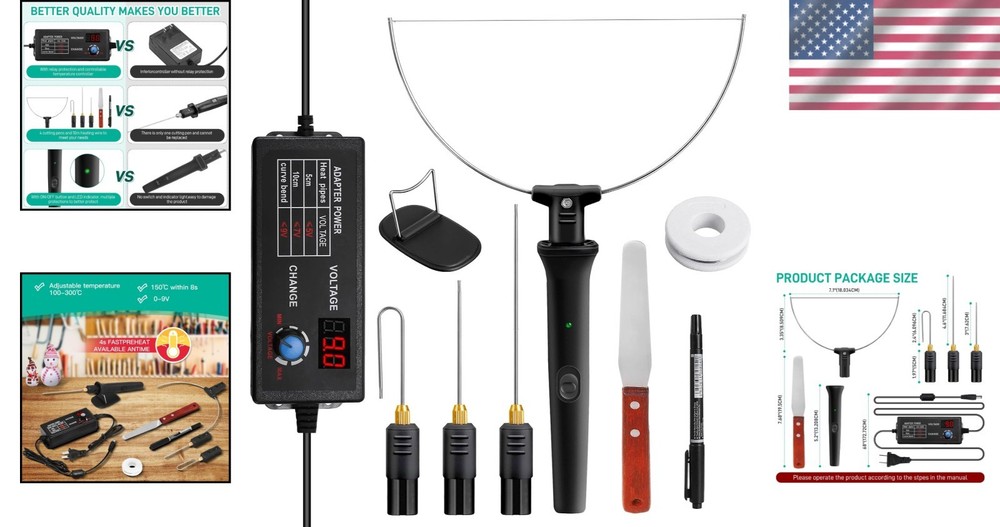 All-in-One Electric Styrofoam Cutter Set - Includes Multiple Hot Knife Styles