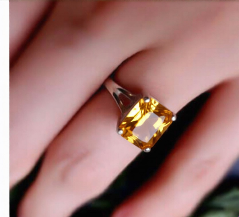 Beautiful Citrine Gemstone Handmade 925 Sterling Silver Jewelry Ring All Size