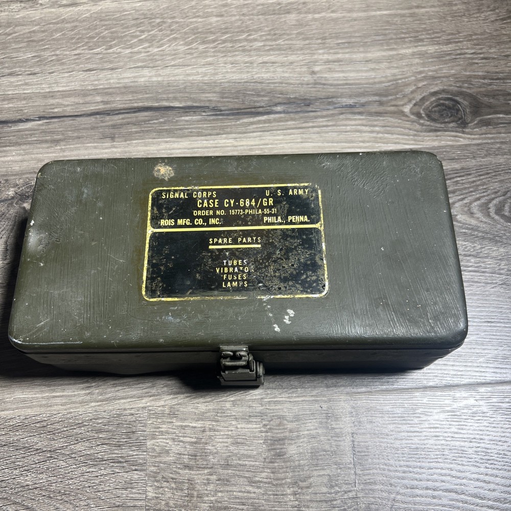 ORIGINAL  US ARMY SIGNAL CORPS CY-684/GR TUBE CARRY CASE Philadelphia PA.