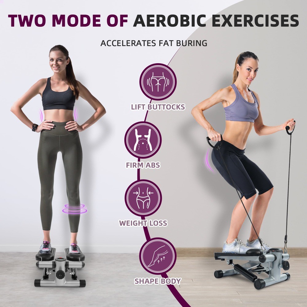 Mini Steppers, Stair Steeper with Resistance Bands