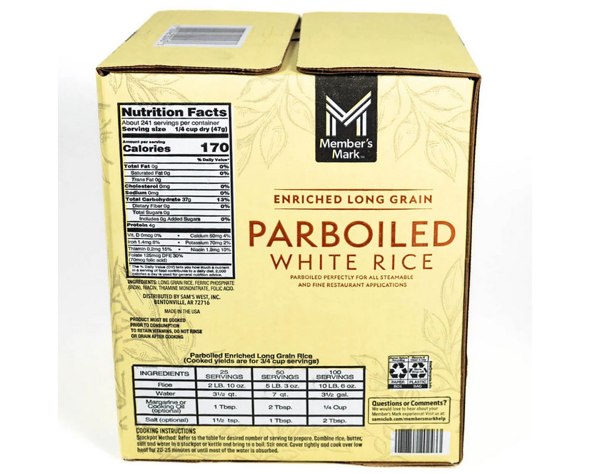 Member's Mark Parboiled White Rice, 25 lbs.