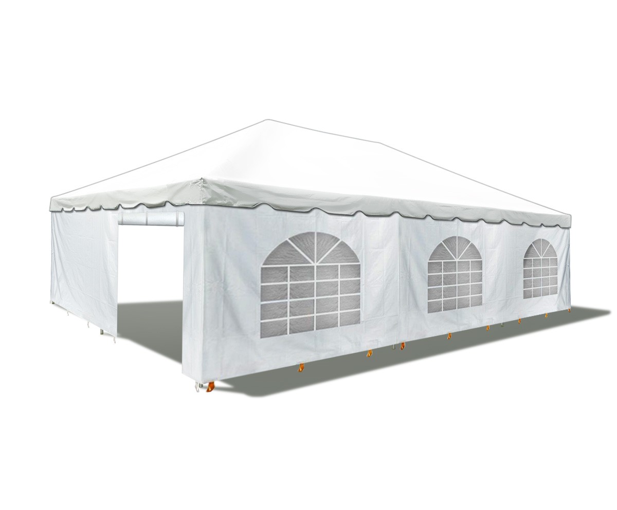 Commercial Frame Tent 20x30 White Canopy with Sidewalls