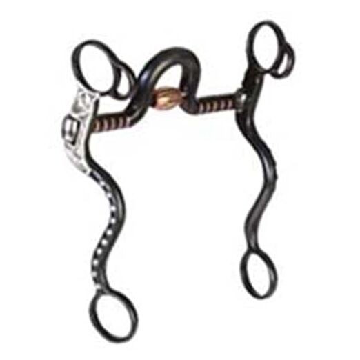 Western BS Silver Dot Med Port Roller S-Shank Bit