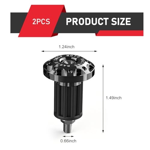 Motorcycle Bar End Plug, Metal Rustproof Handlebar Grip End Caps, 2 PCS Black