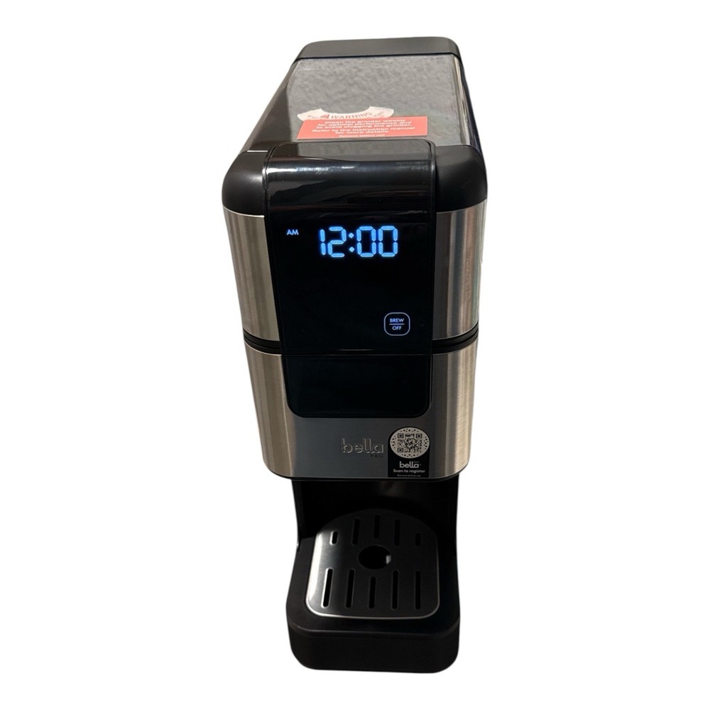 BELLA PRO Programmable Single-Serve Coffee Maker with Integrated Burr Grinder