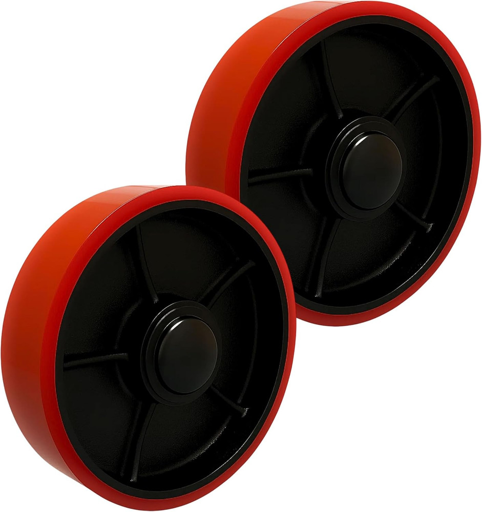 Pallet Jack Steer Wheels with Bearings Poly Tread - a Pair