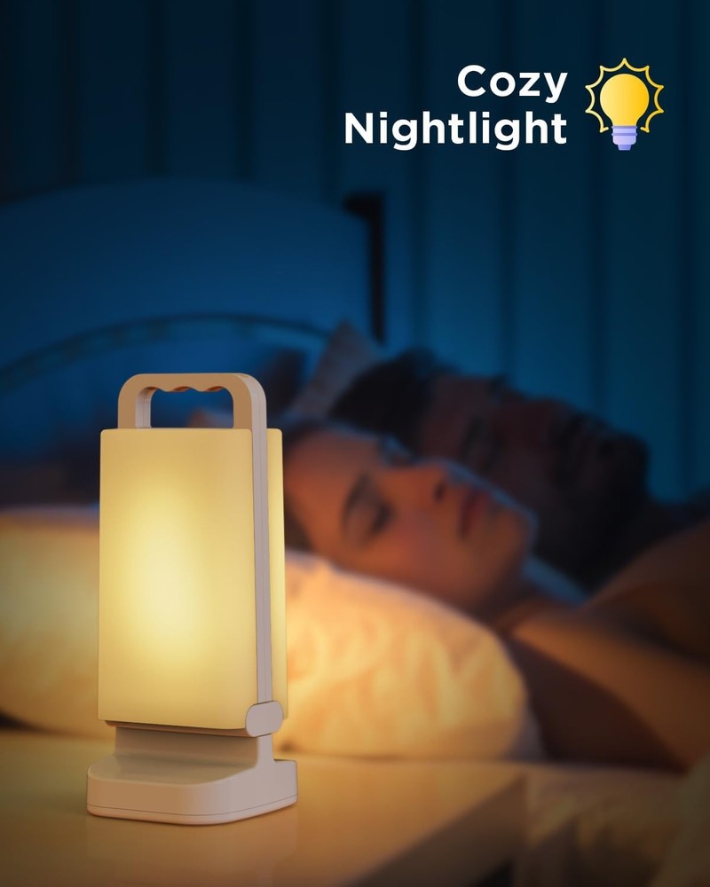 Solar Camping Lantern 6000mAh, USB Rechargeable Light & White, White