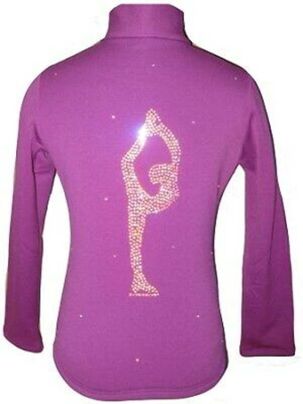 Purple Figure skating jacket with "Biellmann" applique