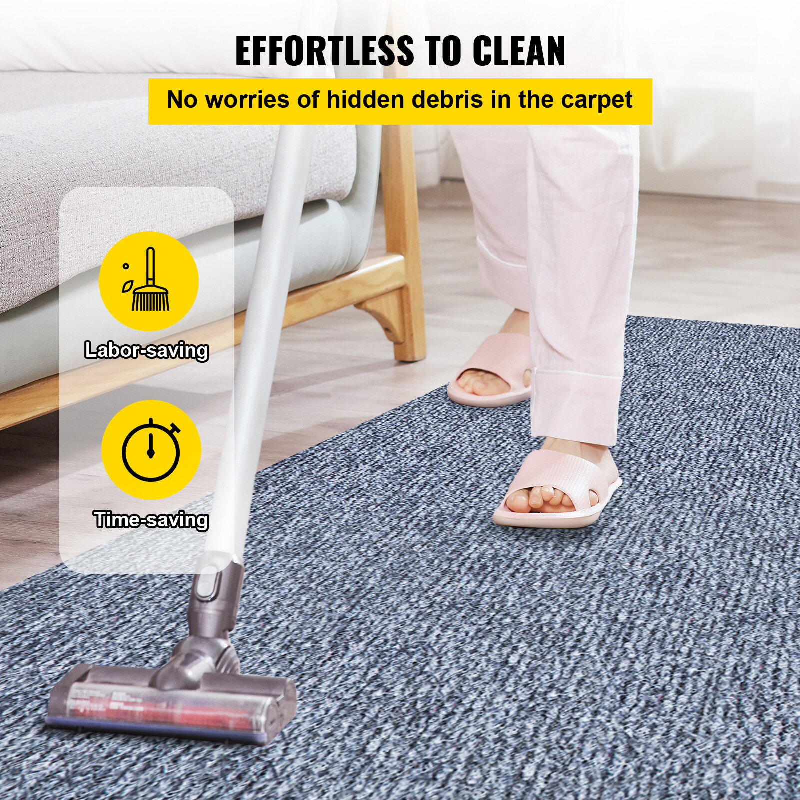 VEVOR Boat Carpet Marine Carpet 6x18' Roll In/Outdoor Carpet Rug Anti-Slide Gray