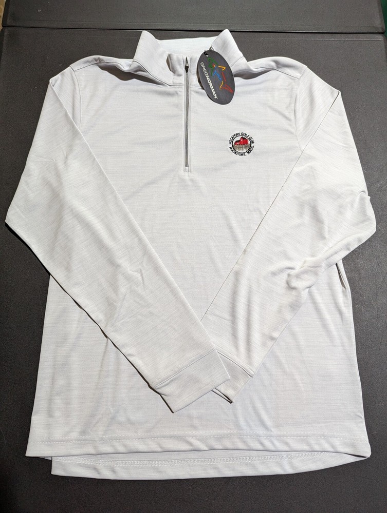 NWT MEN'S GREG NORMAN PULLOVER, SIZE: M, COLOR: LIGHT GRAY HEATHER (M4)
