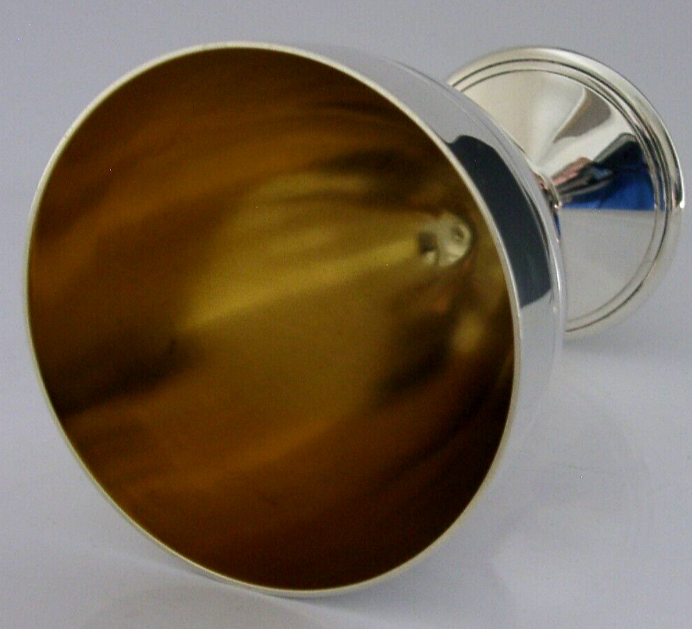 BEAUTIFUL LARGE SOLID STERLING SILVER CHALICE GOBLET 2000 152g BARWARE 240ml