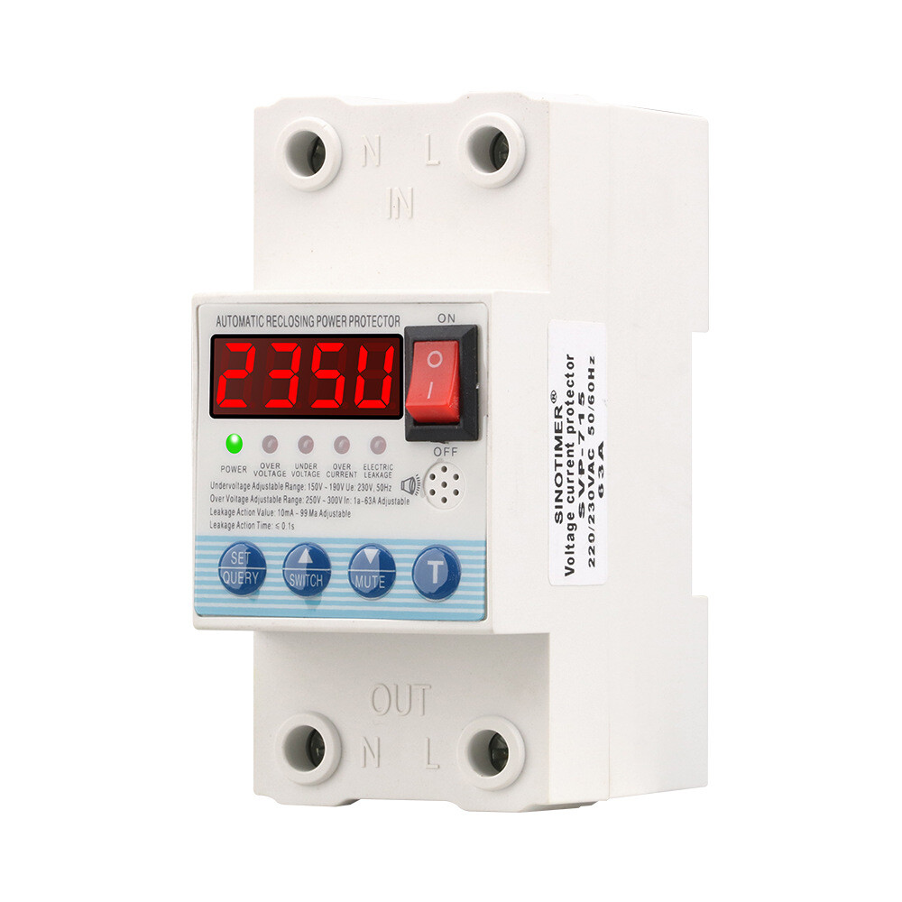 63A Multifunctional Overvoltage Undervoltage Leakage Short Circuit Overcurrent