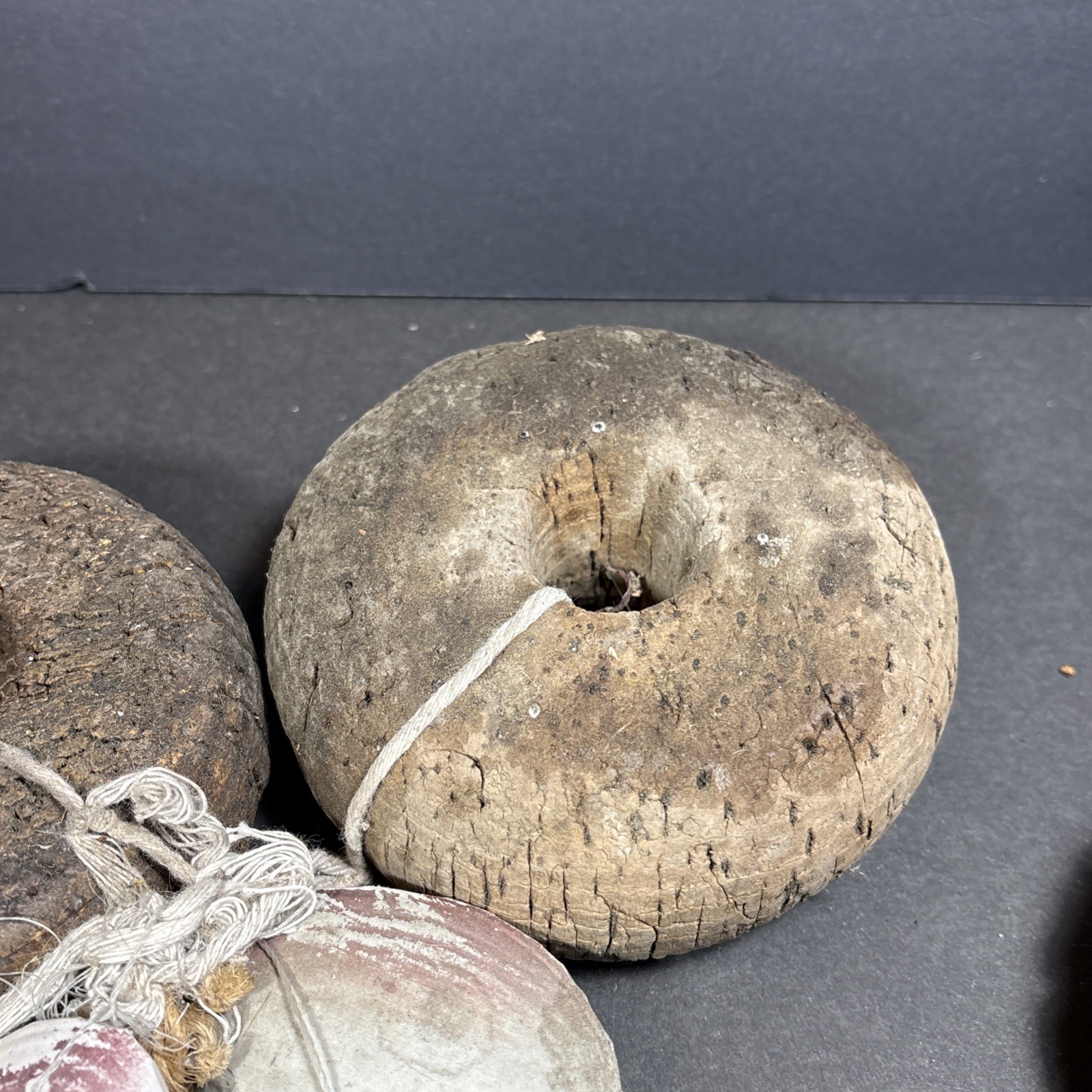 Vintage Lot Cork Fishing Floats Six Pieces Natural Cork Floats With Old Netting
