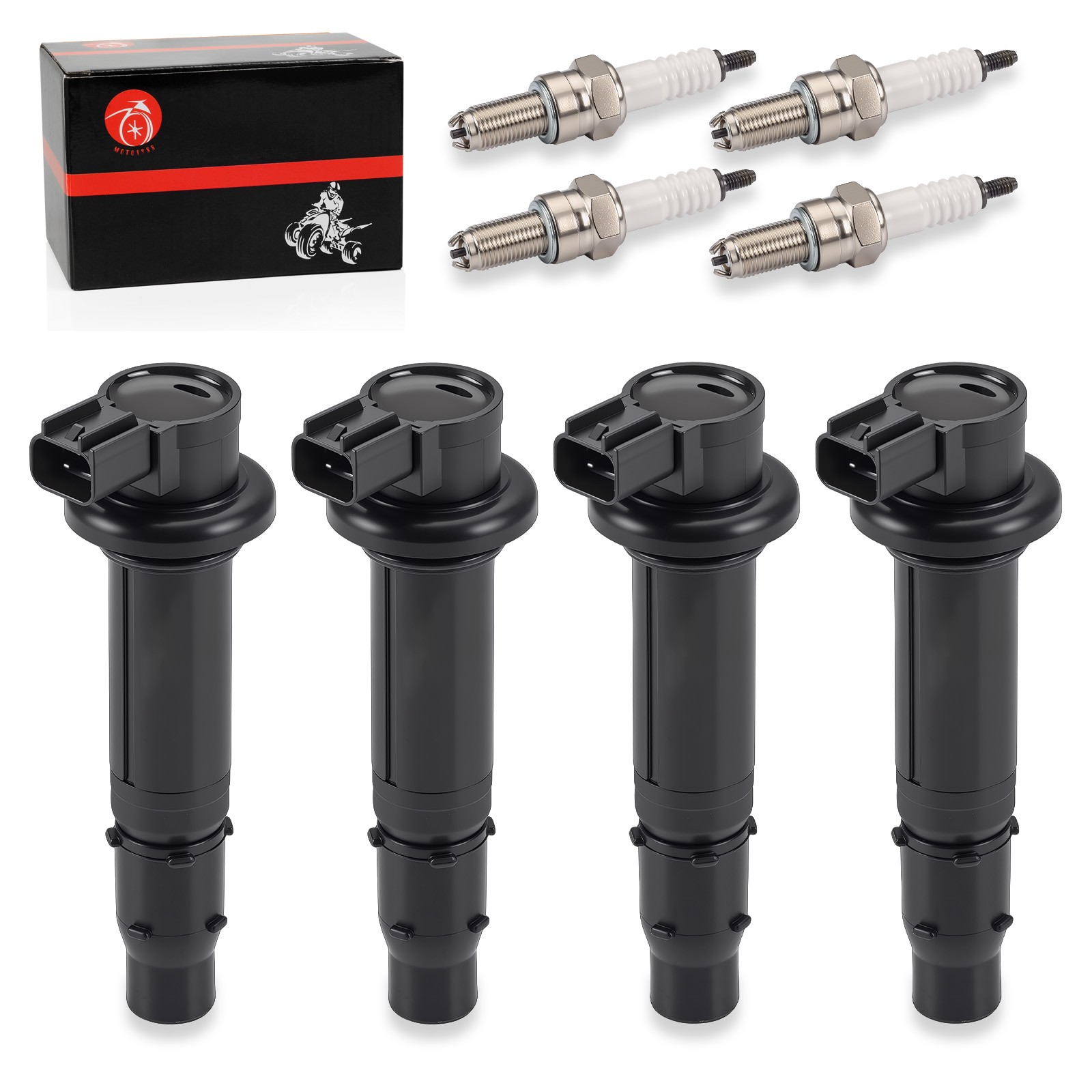 Ignition Coils Stick w/ Spark Plug For Yamaha YZF R6 2003-2005 YZF R6S 2006-2009