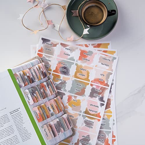 Laminated Bible Tabs (Large Print, Easy to Apply), Study Journaling Diverse
