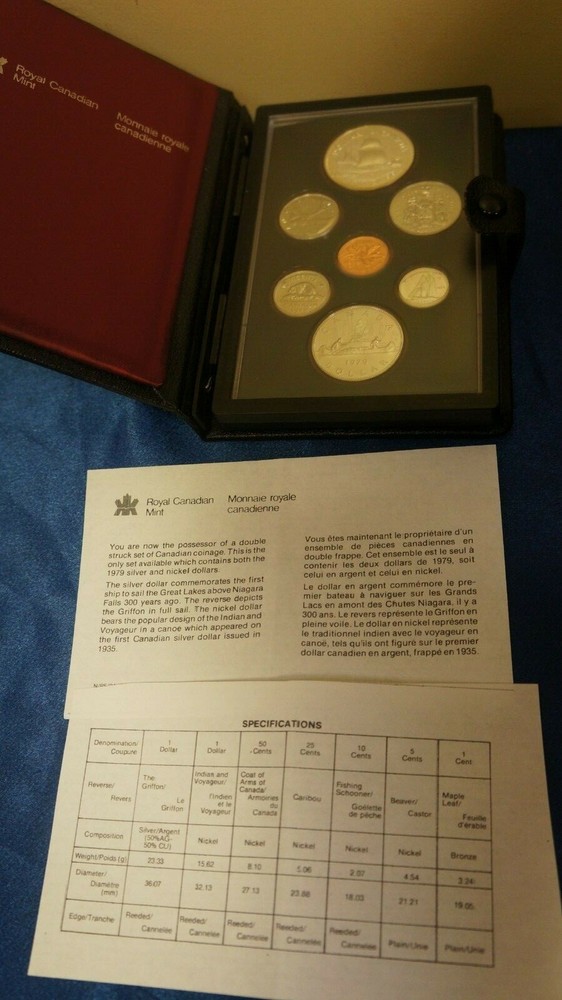 1979 Canada Canadian Double Dollar Silver Proof Set W Case