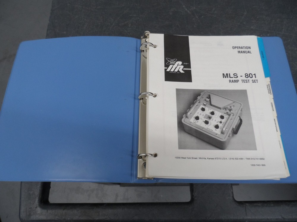 IFR MLS-801 RAMP TEST SET OPERATION MANUAL