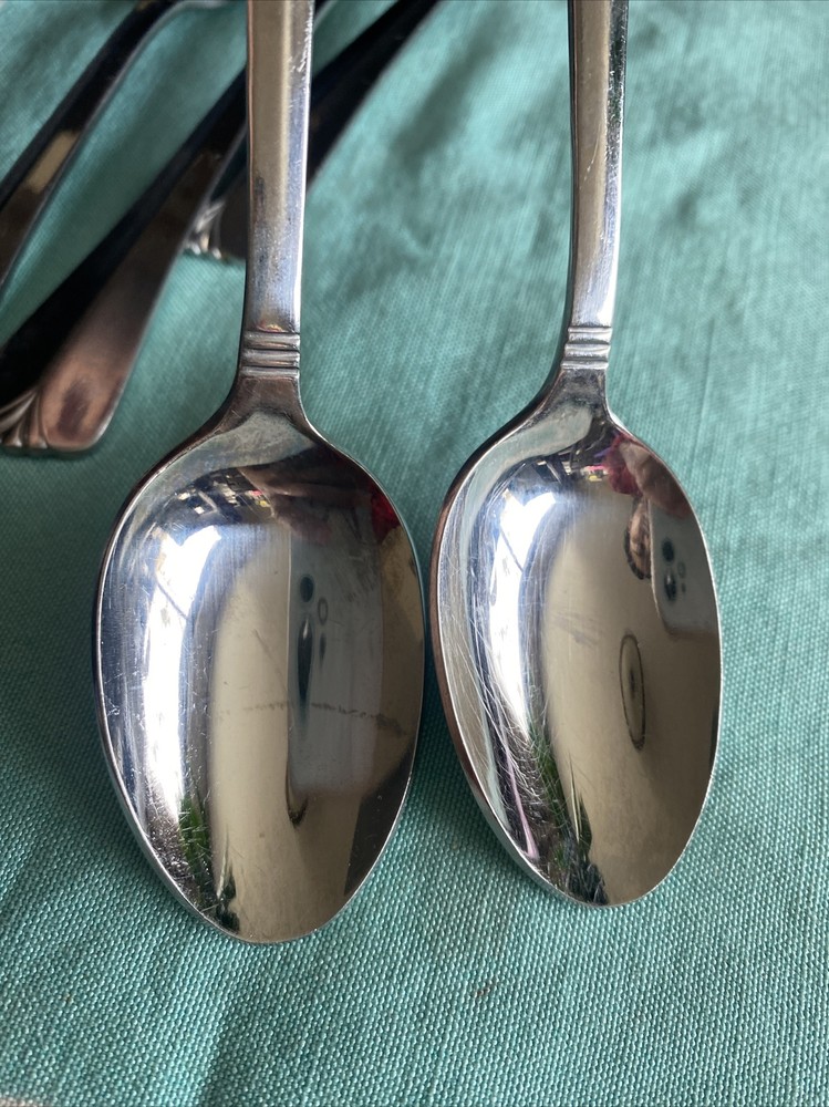 5 Pcs Rogers Co Country Shell Teaspoon Stainless Flatware