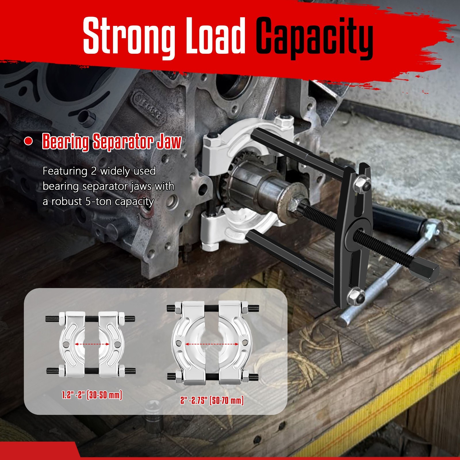 Bearing Puller and Splitter Set, 14-Piece Heavy Duty Pinion Wheel Removal Hub