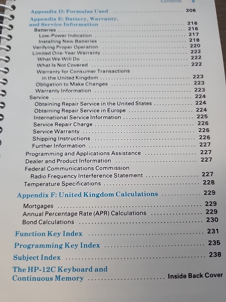 Hewlett Packard HP-12C Owner's Handbook And Problem-Solving Guide 4/86