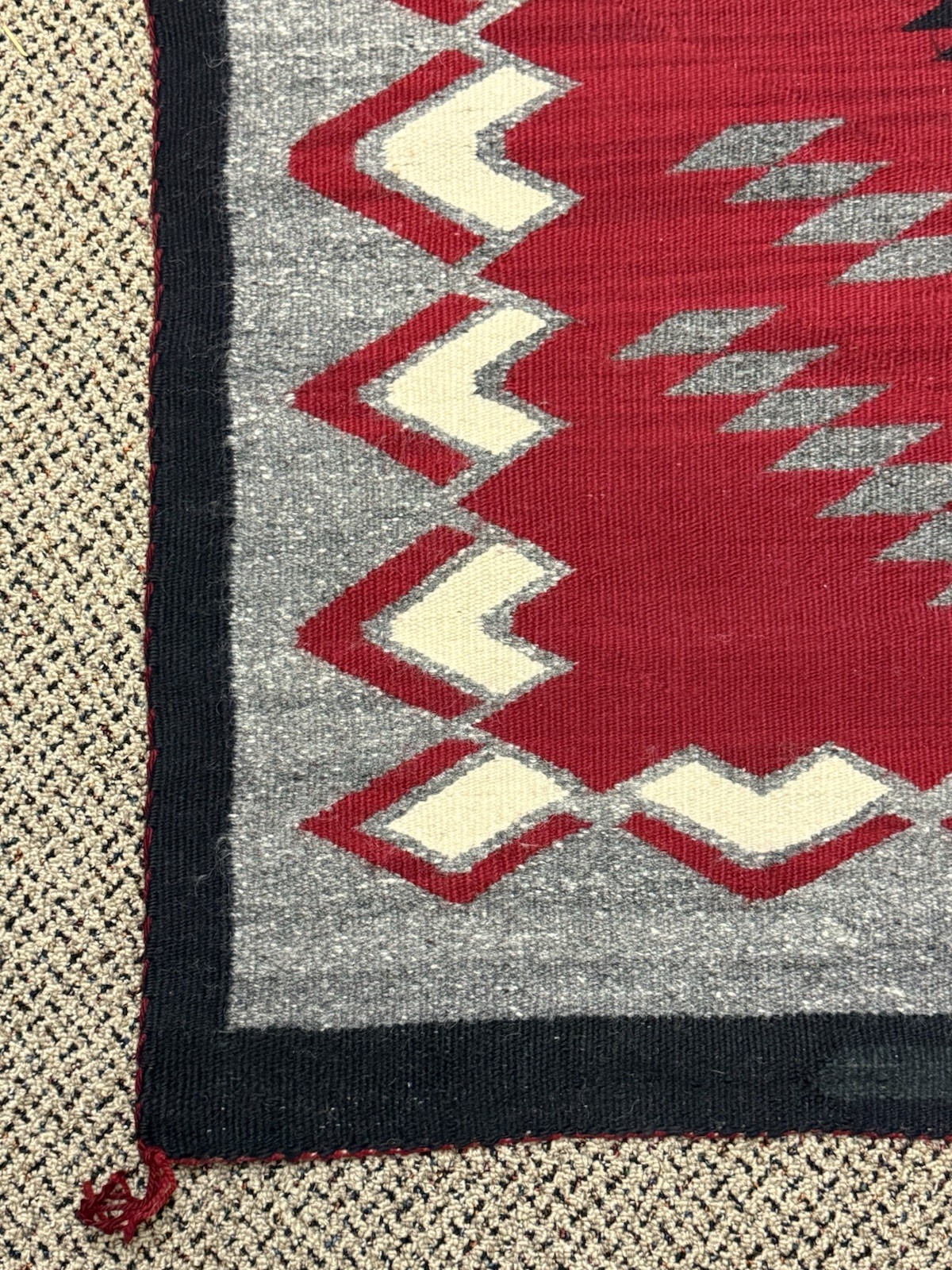 Large Near Mint Red Ganado Navajo Rug 75" x 45" #759