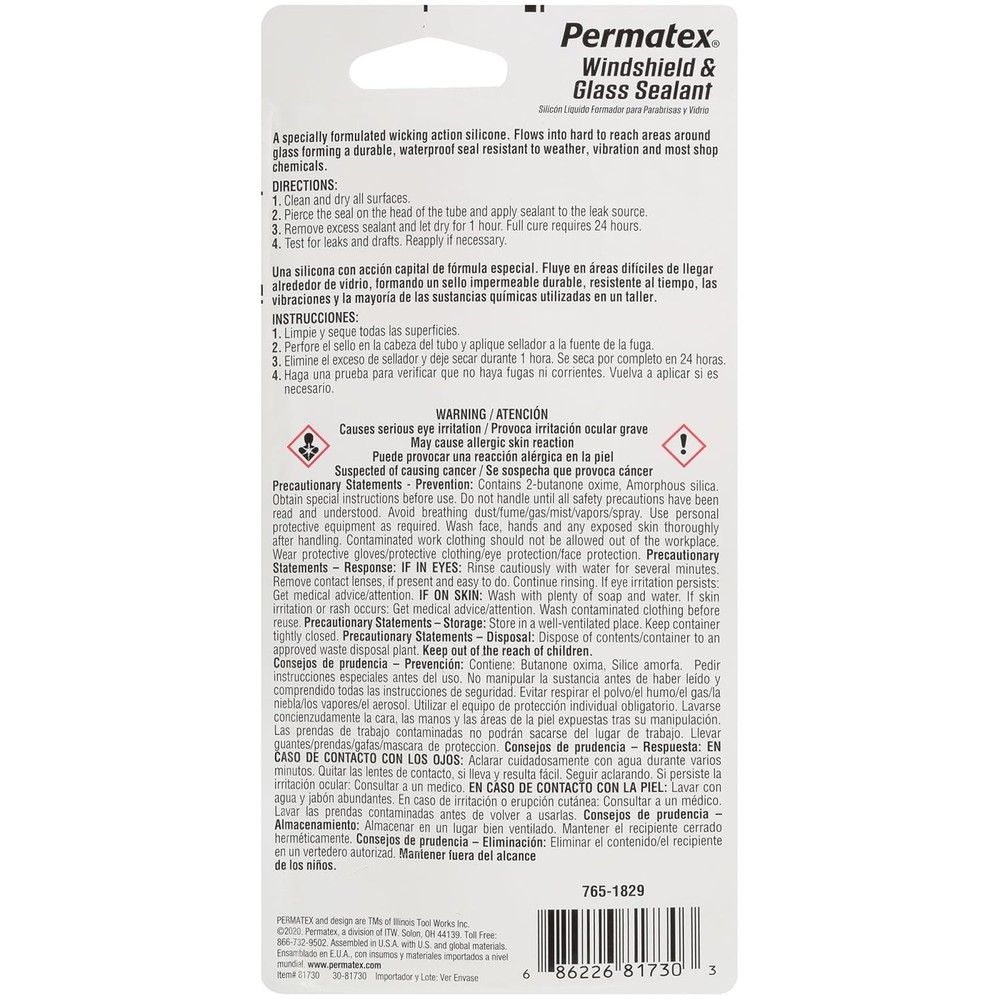 Flowable Silicone Windshield and Glass Sealer, 1.5 oz.