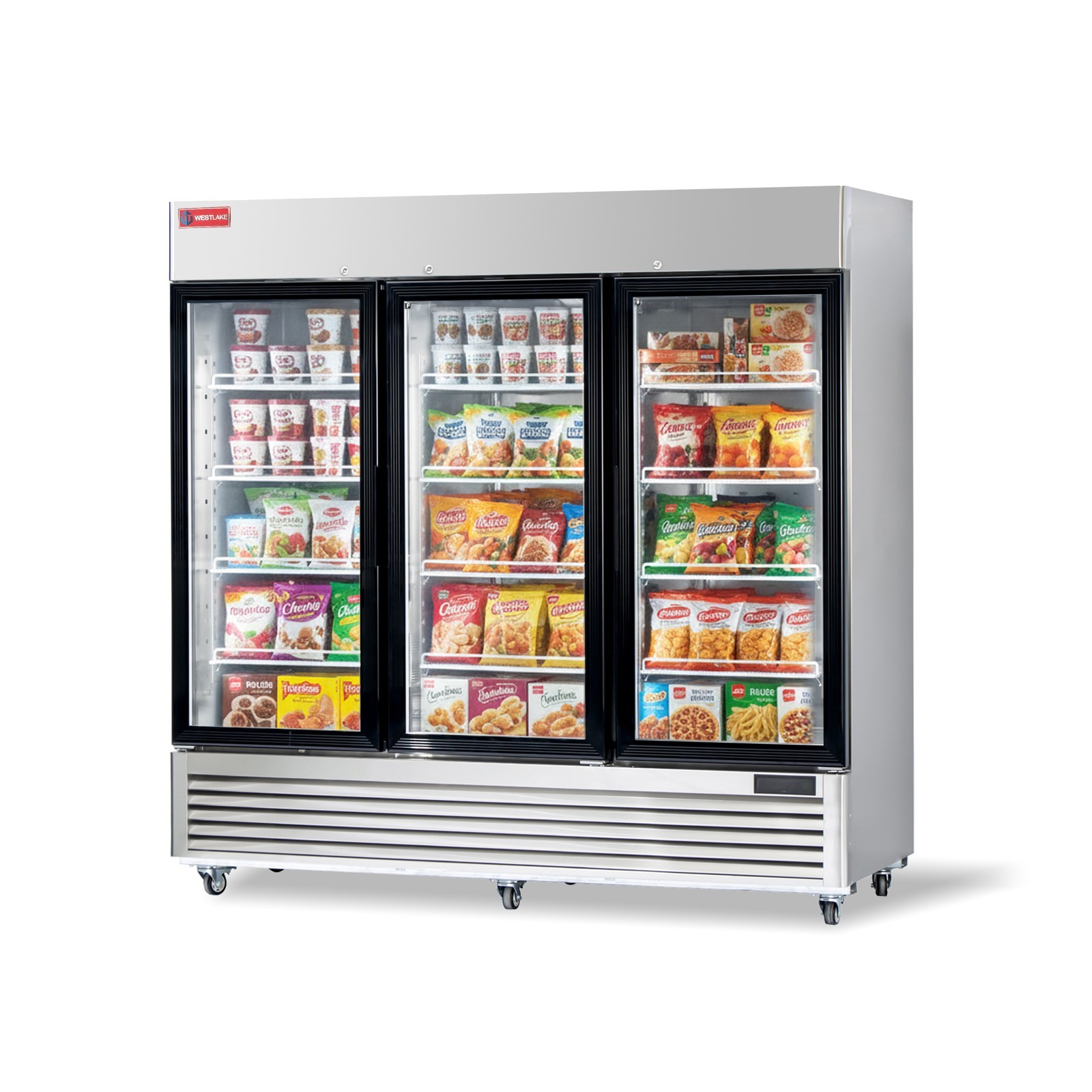 82" Commercial Display Freezer 3 Glass Door Merchandiser Reach-in 72 Cu.ft