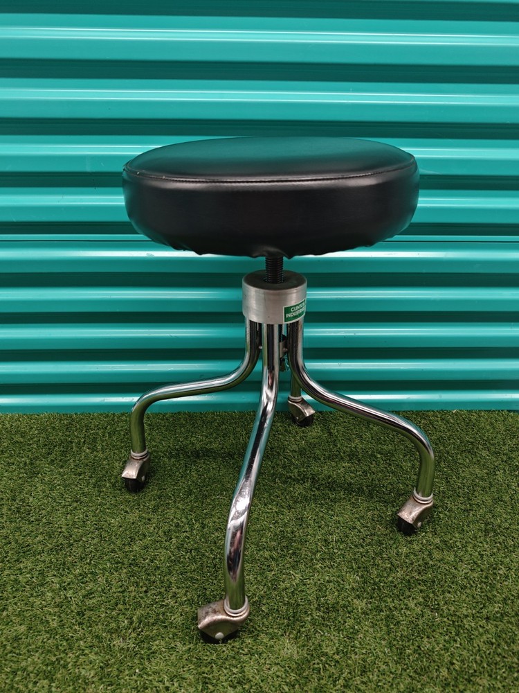 ⚡Clinton Industries Chrome Wheels Base Stool ⚡