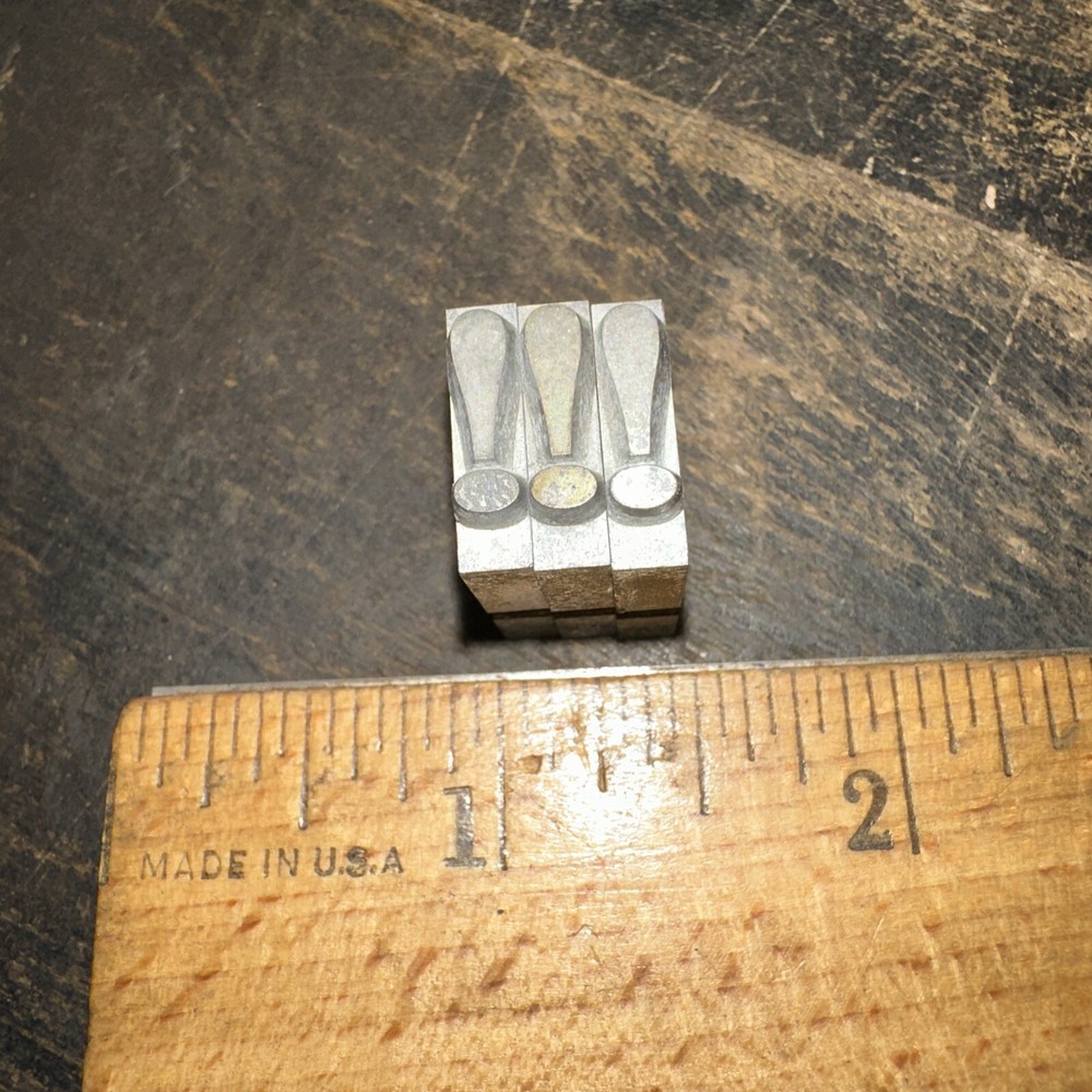Printing Blocks ( 3 Exclamation Points !!! ) Lead Print Blocks Type Set