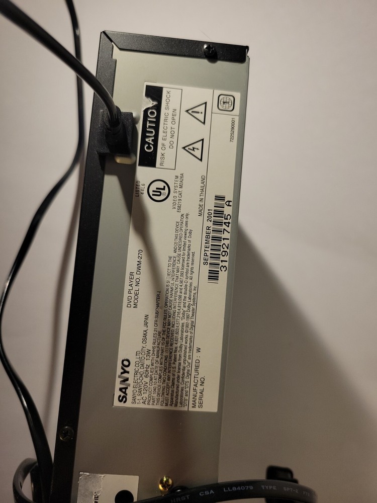 Sanyo DVD Player MODEL DWM-270