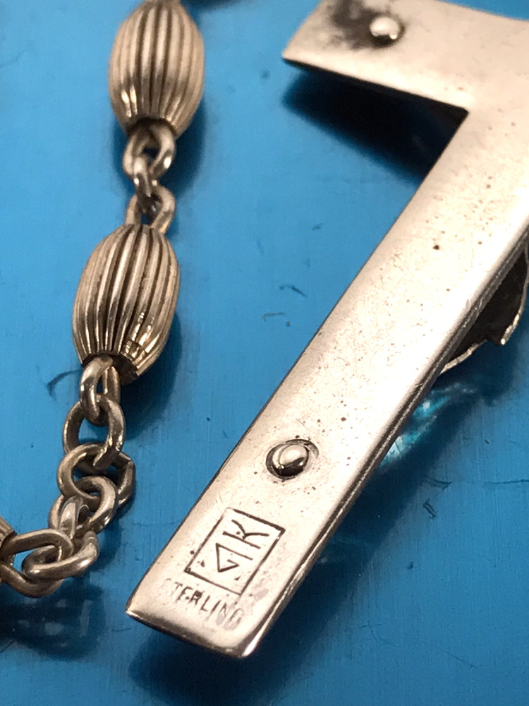 ANTIQUE ALL SOLID STERLING SILVER ROSARY by GOLDI KAPLAN - 23gm 20.5" - SWEDEN