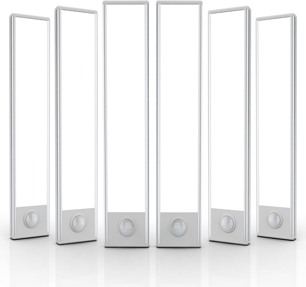 Rechargeable Motion Sensor Under Cabinet Lights, 6 Pack, 32 LED, Wireless