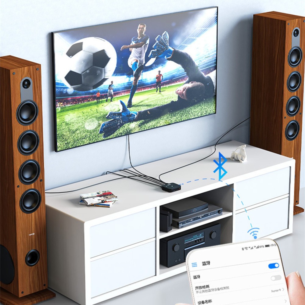 3-in-1 HIFI Audio Adapter Switch Remote Control Bluetooth Receiver Switch Box