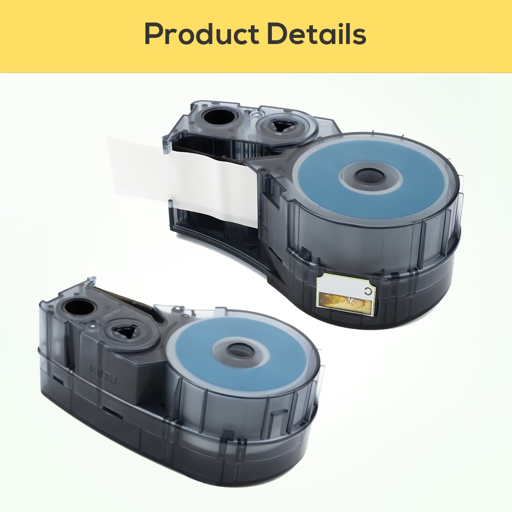 10PK For Brady BMP21-PLUS M21-500-595-WT Vinyl 1/2" Black on White Label Tape