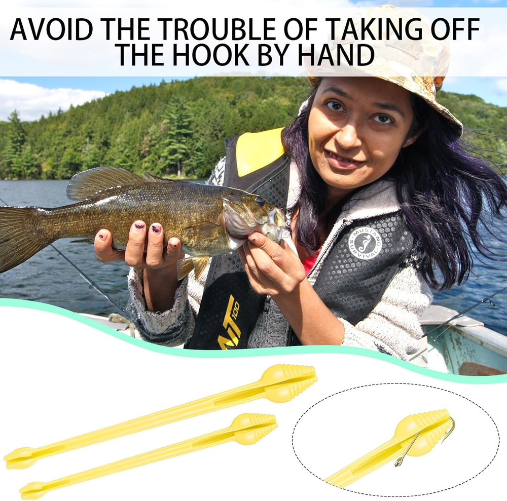 6 Pcs Fish Hook Remover Tool Plastic Snelled Hook Disgorger Portable Unhook Extr