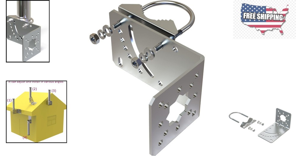 Compact Wall-Mounted Bracket for Starlink Antenna with Adjustable Angle Features