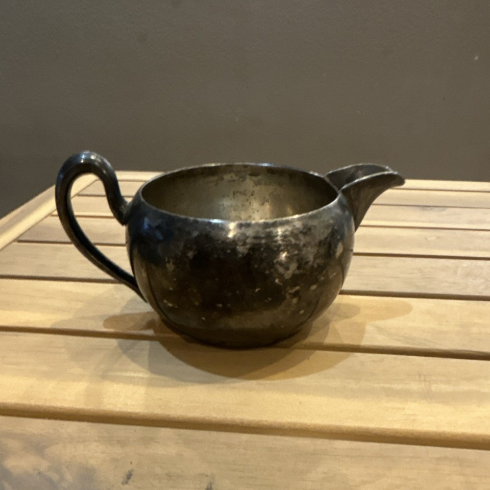 Academy Silverplate on copper Creamer Antique US with Handle