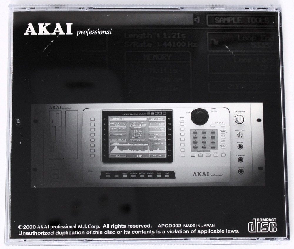 Akai Sound Library S6000 Vol.1 Sample Library/Sound Library/Sampling CD CD-ROM