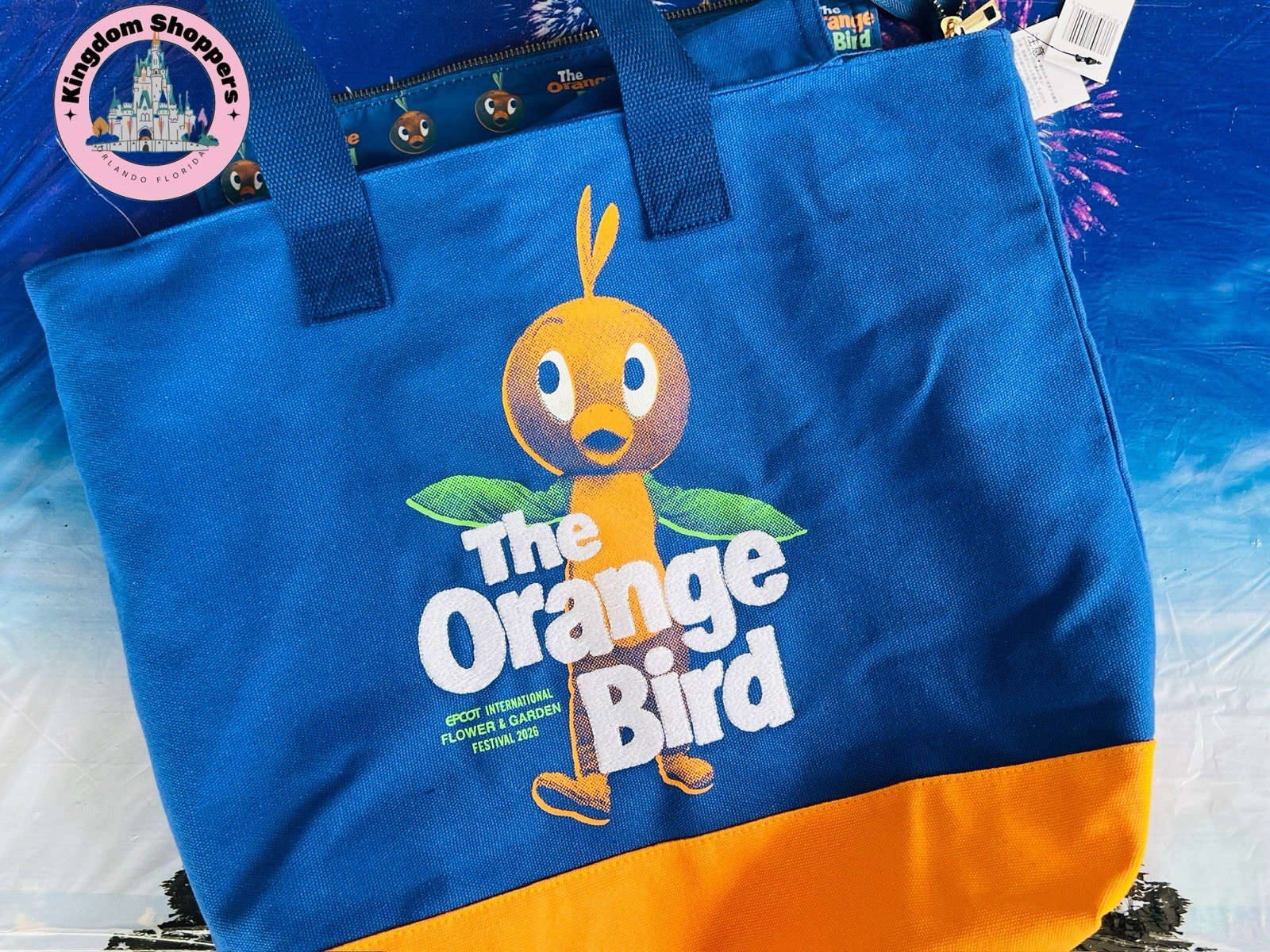 2026 Disney Parks Vintage Orange Bird Epcot Flower & Garden Large Tote Bag NWT