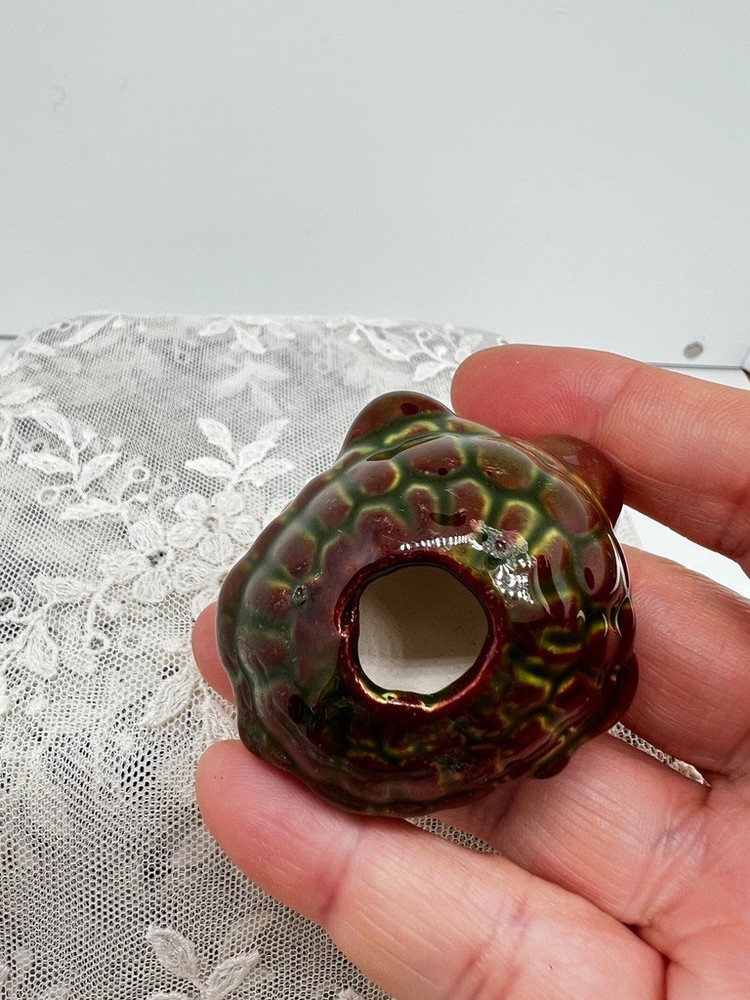 Vintage Cute Turtle On Back 2"L Ceramic Turtle